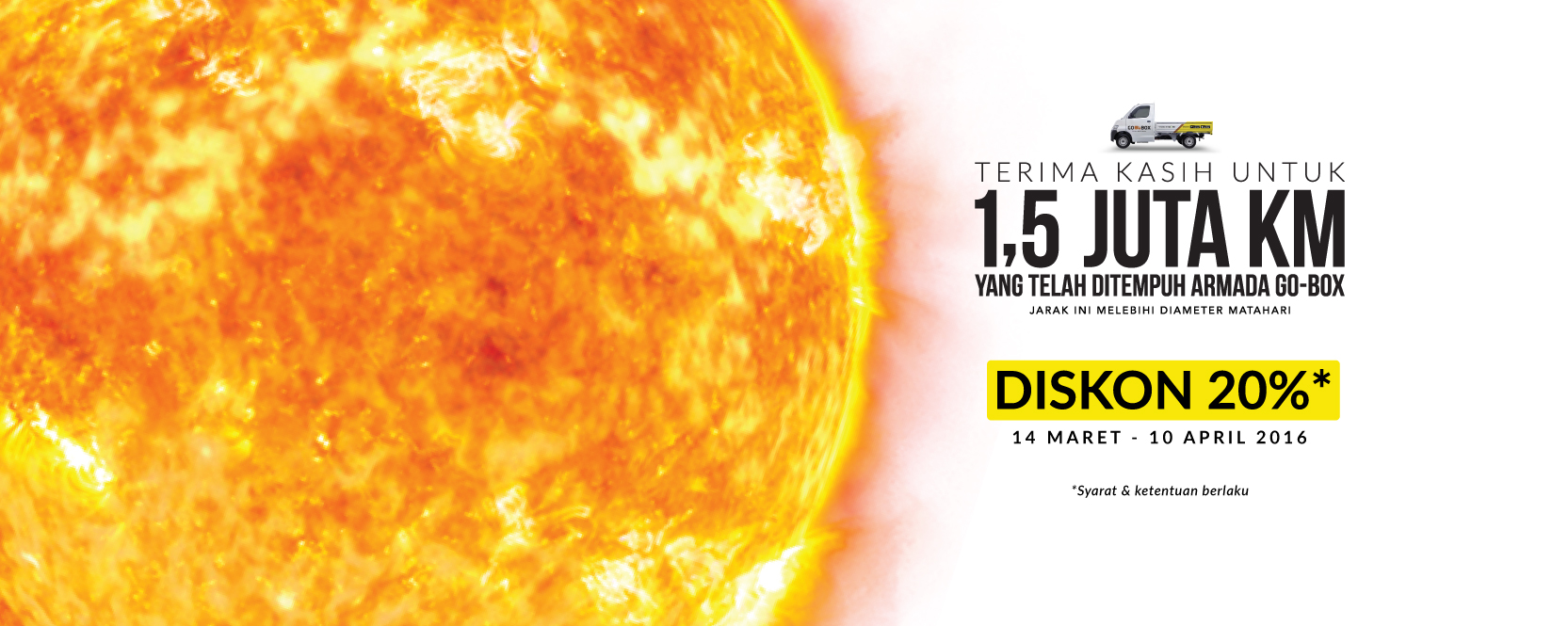 Fun Fact: Total Jarak Yang Sudah GO-BOX Tempuh Melebihi Panjang Diameter Matahari Kita!